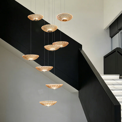 Modern LED Stair Designer Glass Pendant Light