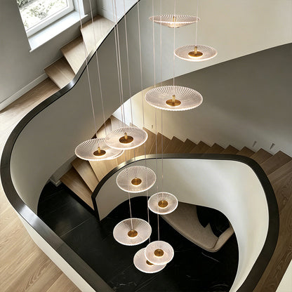 Modern Glass Stair Chandelier Villa Duplex Loft Ceiling Hanging Light