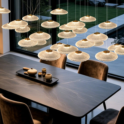 Ripple Water Glass Chandelier Dining Table Kitchen Dining Room Art Chandelier Island Bar Pendant Lamp