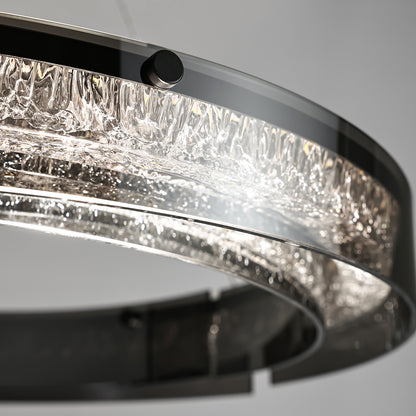 Modern Double Ring LED Suspension Chandelier