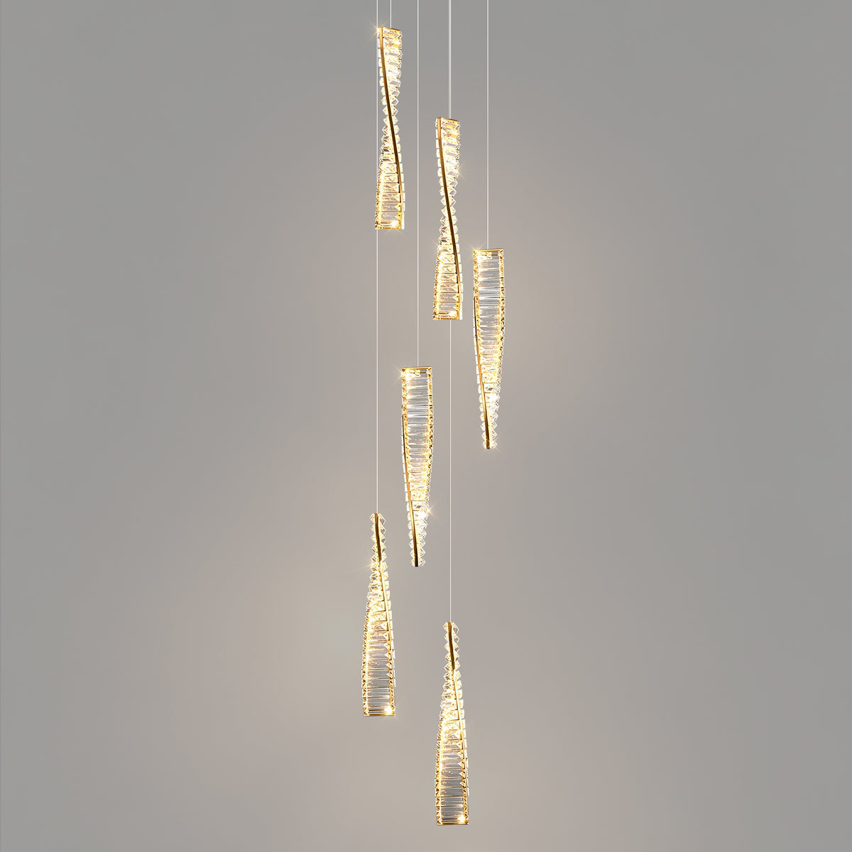 Luxury Spiral Staircase Crystal Chandelier