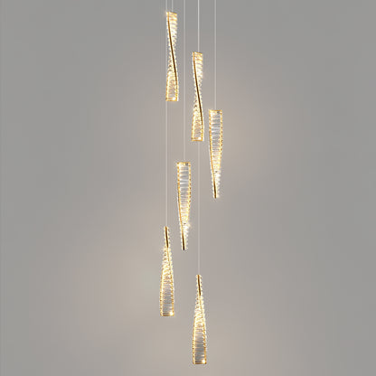 Luxury Spiral Staircase Crystal Chandelier