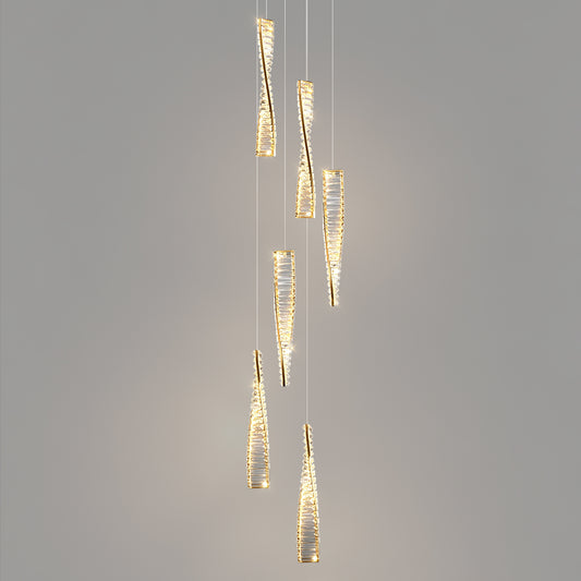 Luxury Spiral Staircase Crystal Chandelier