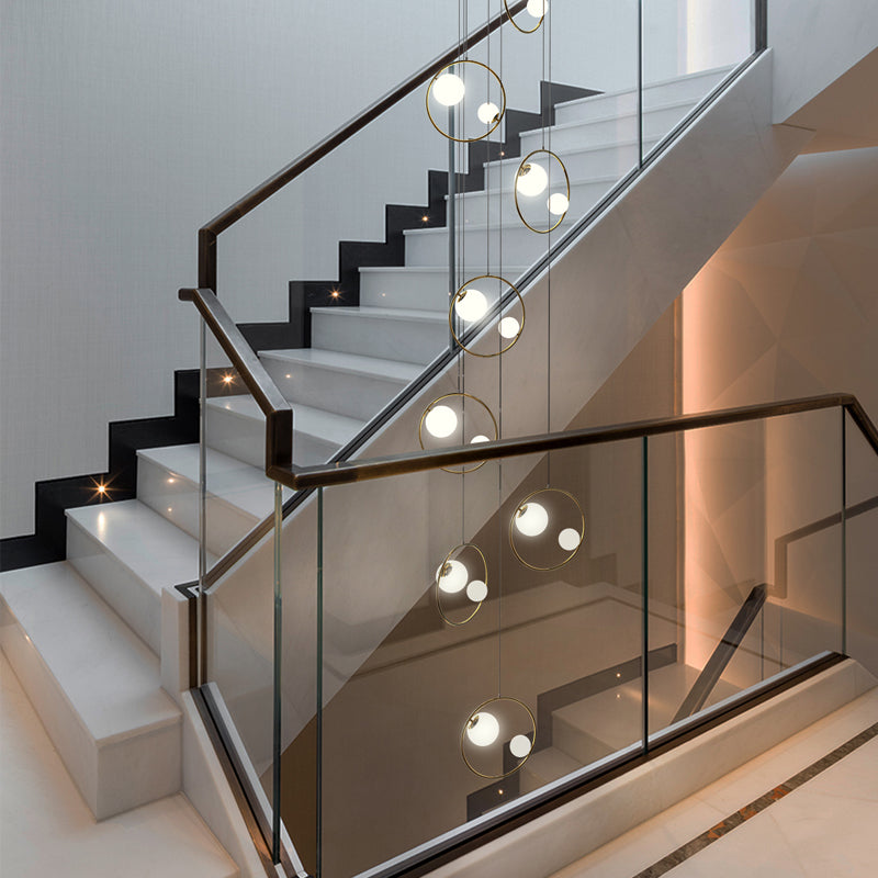 modern staircase light Luxury Villa Attic Stair Chandelier