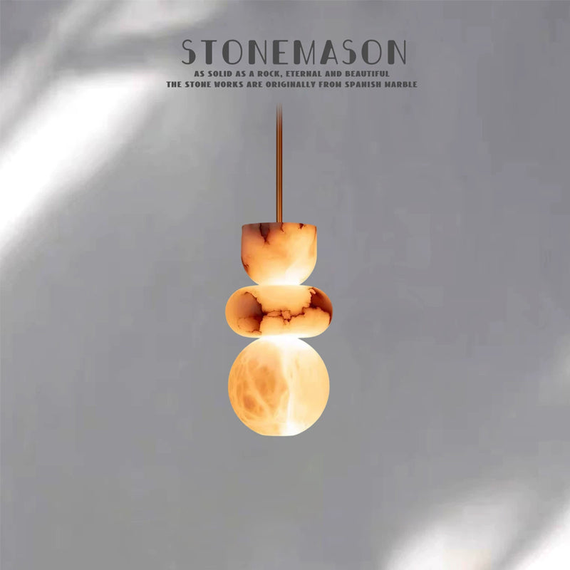 Natural Marble Art LED Hanging Lamps