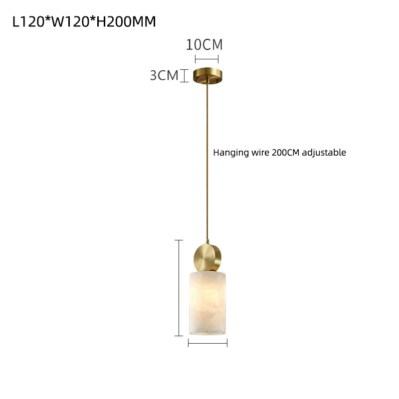 Nordic Marble Stone Bedroom Small Chandelier