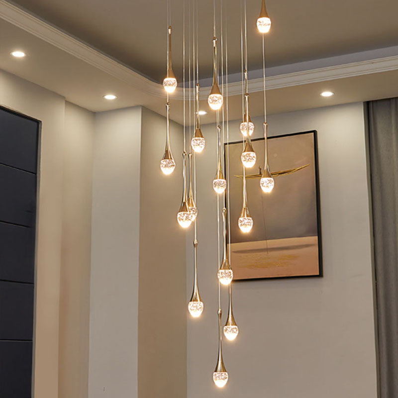 Staircase Long Villa Hote Luxury LED Chandelier