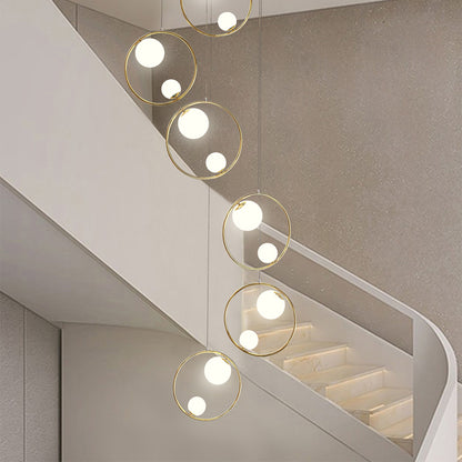 modern staircase light Luxury Villa Attic Stair Chandelier