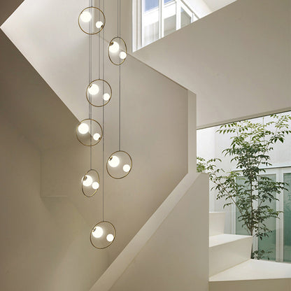 modern staircase light Luxury Villa Attic Stair Chandelier