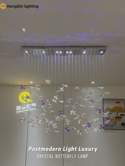 Chandelier Over the Dining Table Kitchen Island Pendant Light Dining Room Butterfly Design Chandelier Crystal Hanging Lamp