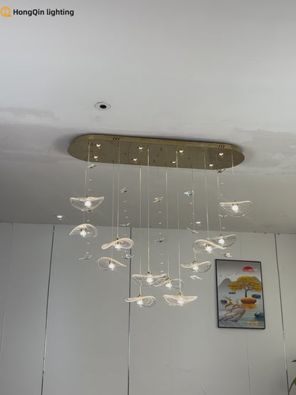 Restaurant Pendant Light Modern Luxury Dining Table bar Counter Kitchen Lotus Leaf Design Artistic Pendant Light Above
