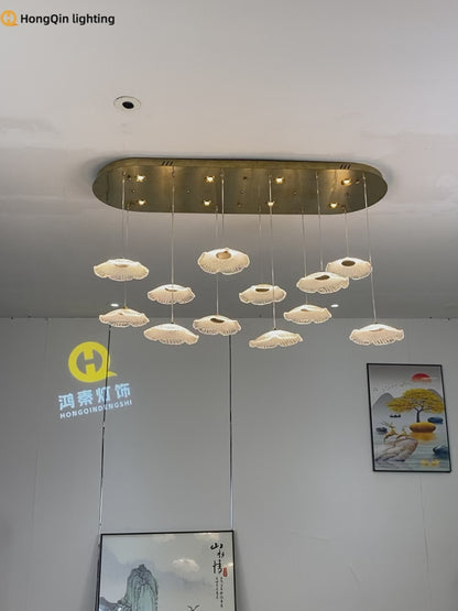 Modern Luxury Glass Chandelier Art Dining Room Island Bar Pendant Lamp Kitchen High Ceiling Hanging Lights
