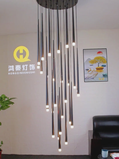 Nordic Minimalist Black Conical LED Pendant Light