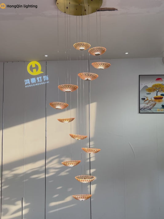 Modern LED Stair Designer Glass Pendant Light