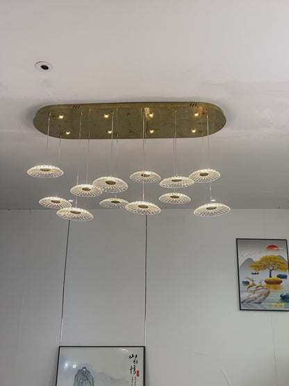 Luxury Chandelier Ripple Water Glass Pendant Lamp Living Room Dining Room Dining Table Kitchen Island Bar Art Hanging Lights