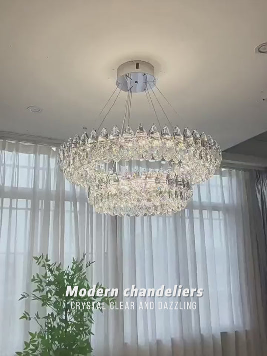 Luxury LED Ring Living Room Hanging Lamp