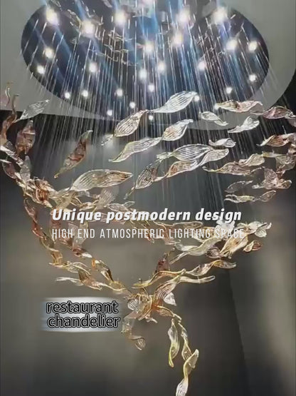 Light luxury art glass branch chandelier | Non standard customized engineering chandelier for hotel lobby/villa empty living room