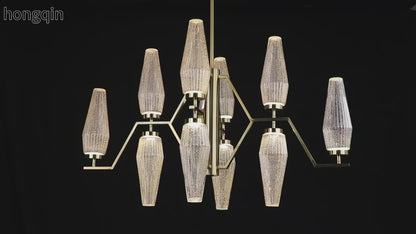 Modern Dining Room Chandelier Villa Living Room Kitchen Pendant Light Designer Creative Glass Luxury Living Room Chandelier