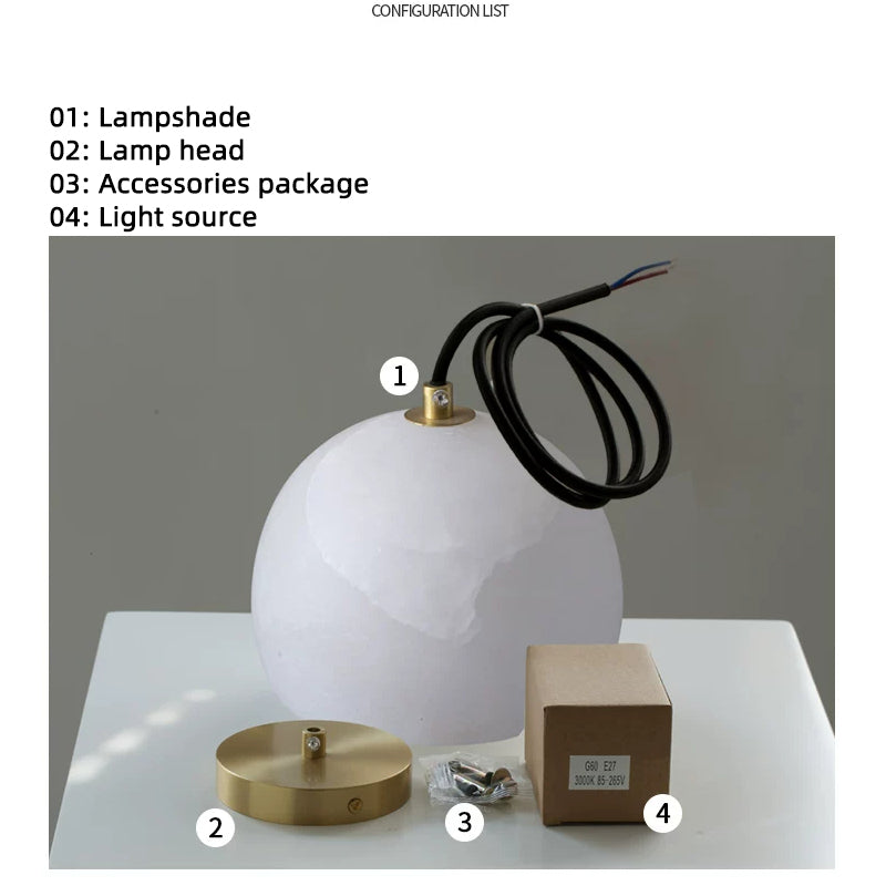 Nordic Natural Marble Adjustable Bedside Chandelier